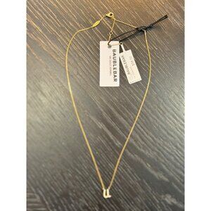 BaubleBar 18K Gold Vermeil Initial "U" Necklace With Cubic Zirconia Pendant
